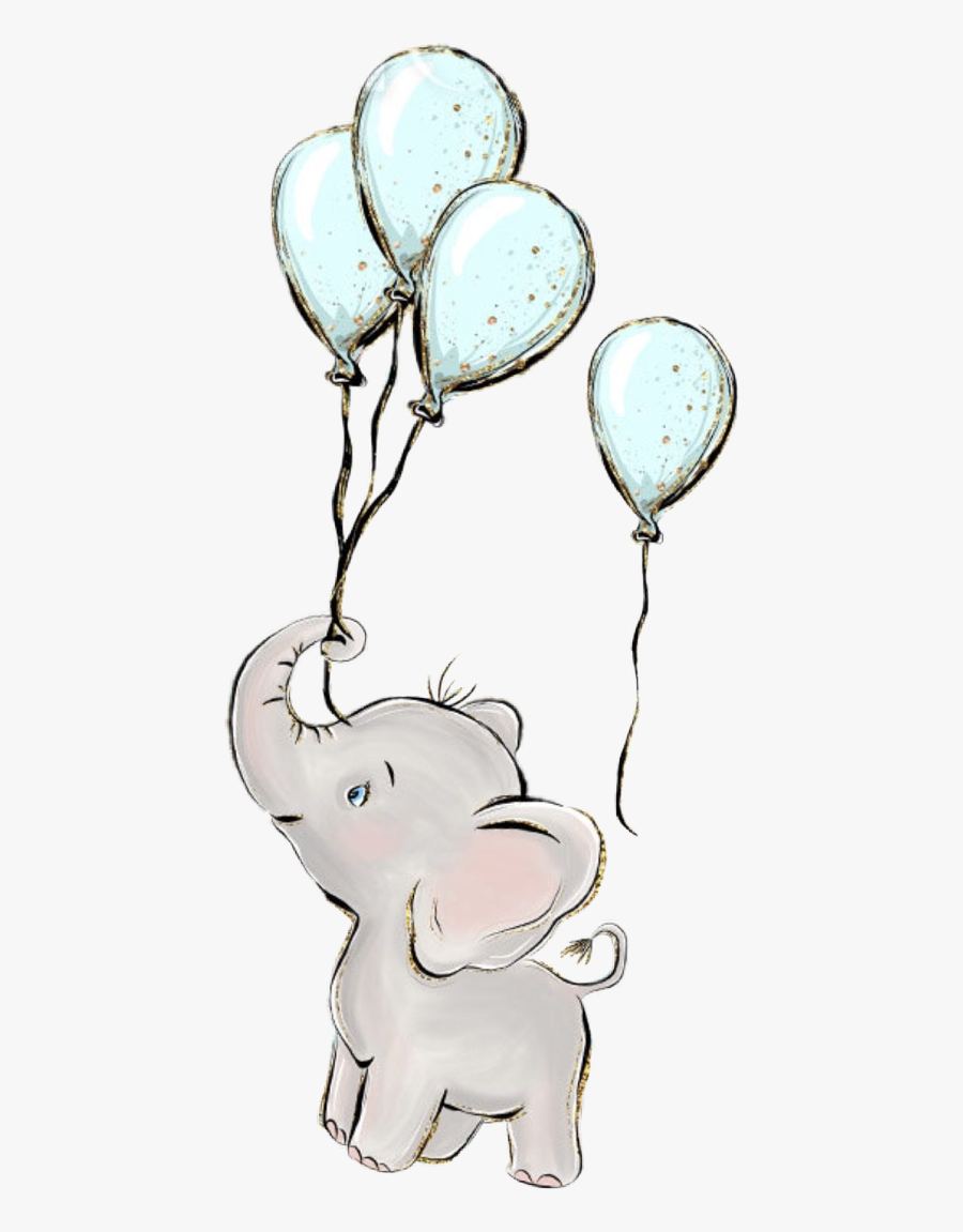 elephant with balloons baby shower