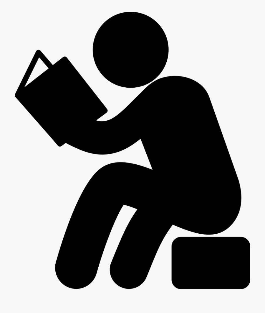 Man Sitting And Reading Book Svg Png Icon Free Download - Man Reading Book Icon, Transparent Clipart
