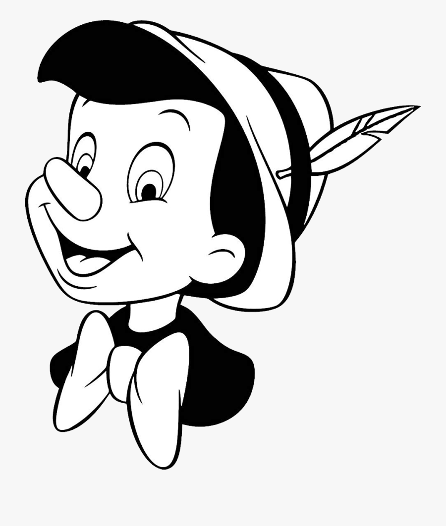 Pinocchio Disney - Pinocchio Black And White, Transparent Clipart