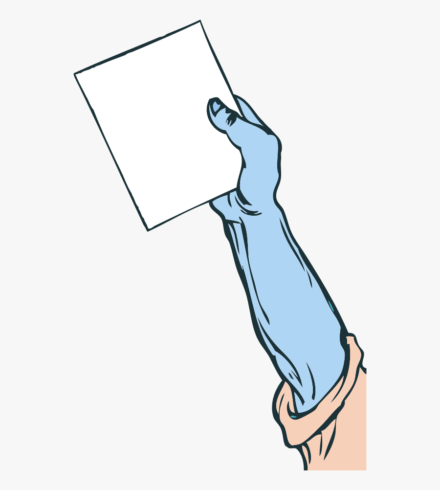 Hand Holding Paper - Arm Holding A Sign, Transparent Clipart