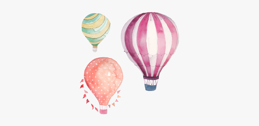 Hot Air Balloon Clipart Watercolor - Hot Air Balloon Watercolor, Transparent Clipart