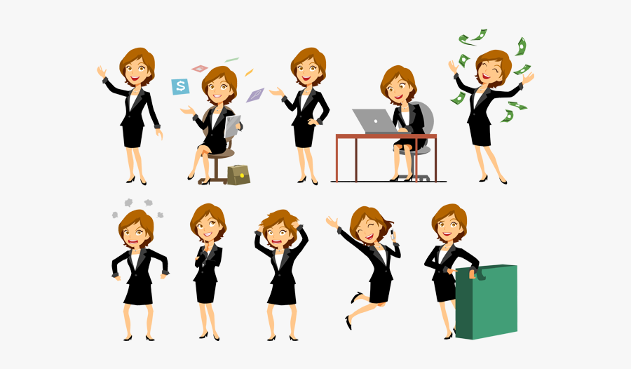 Character Vector Business Woman - Business Woman Character Png, Transparent Clipart