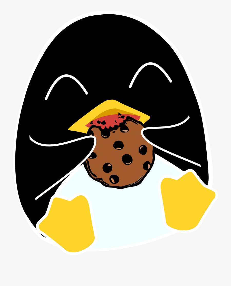 Nom Nom Tux Clip Arts - Penguin Eating Cookie, Transparent Clipart