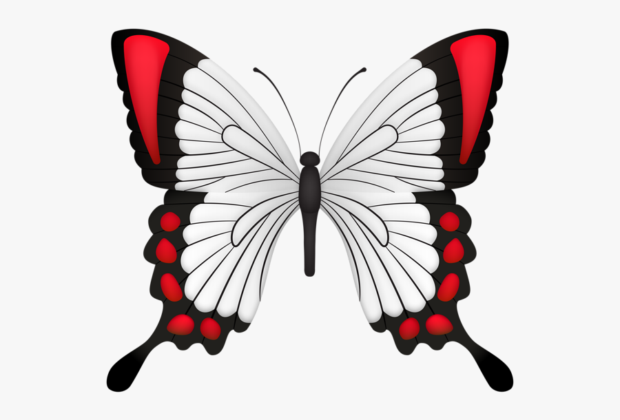 Red Butterfly Deco Clipart Image - Butterfly, Transparent Clipart