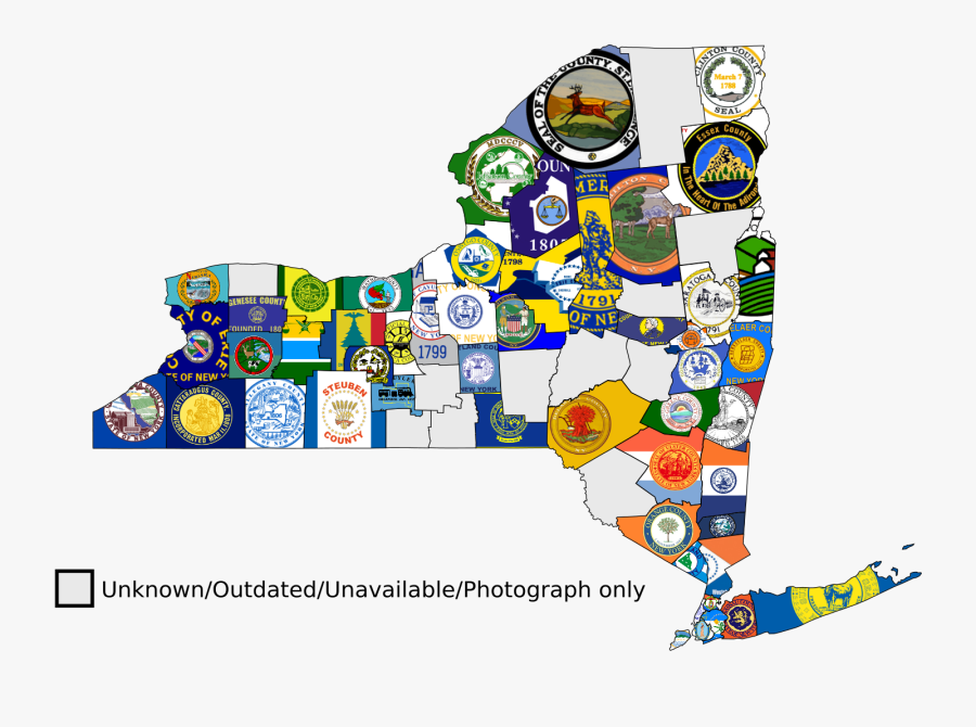 Map Of The New York Flag, Transparent Clipart