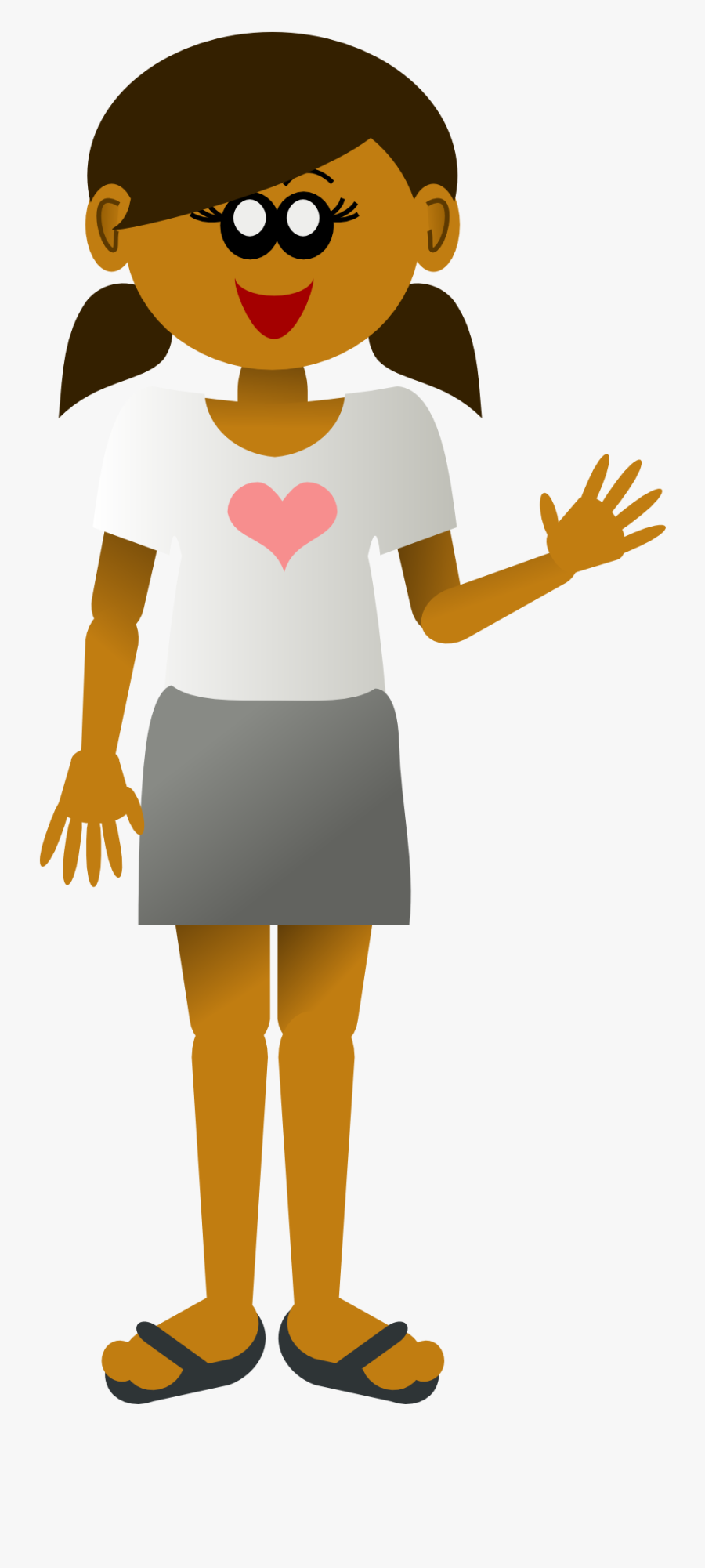 Girl Waving Transparent, Transparent Clipart