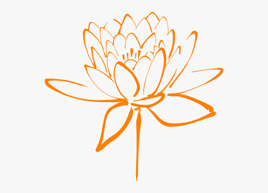 Orange Flower Svg Clip Arts - Red Lotus Flower Clipart, Transparent Clipart