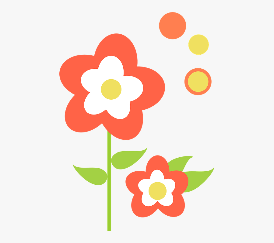 Leaf, Flowers, Orange, Floral, Blossom, Flora - Gambar Kartun Bunga File Png, Transparent Clipart
