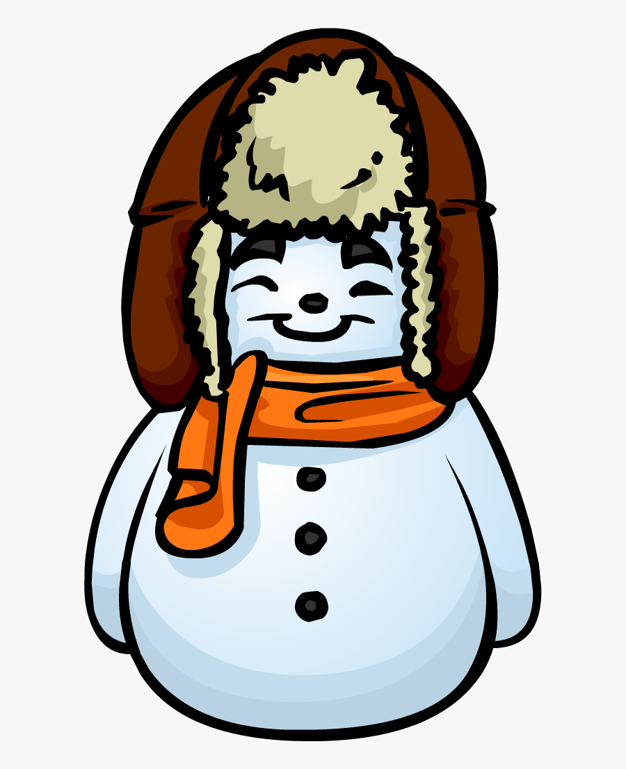 Clip Art Freeuse Stock Orange Snowman Club Penguin, Transparent Clipart