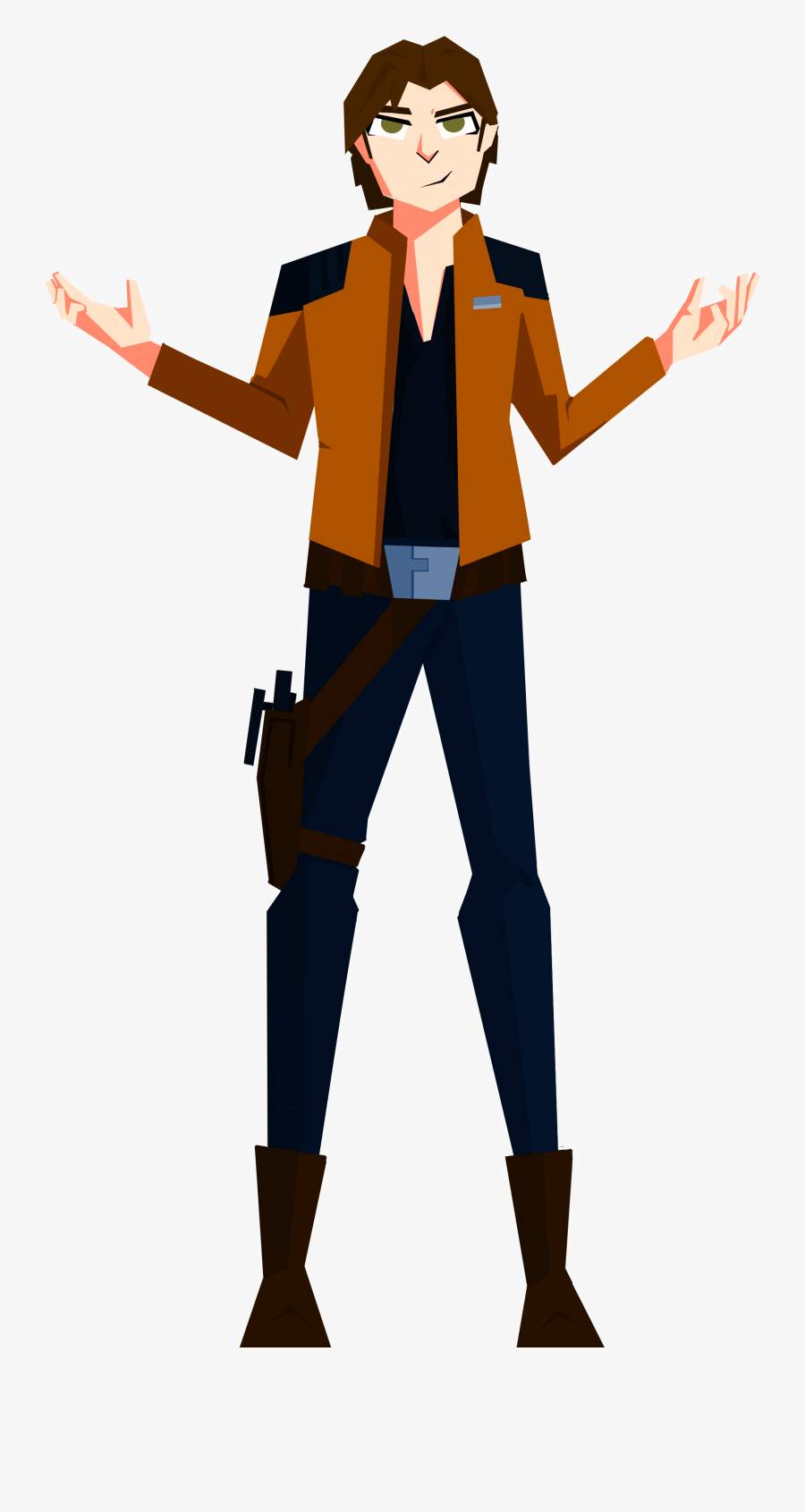 Transparent Han Solo Png - Animated Drawing Of Han Solo, Transparent Clipart