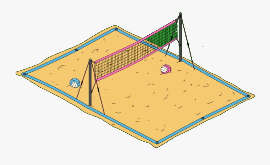 Beach Volleyball Court Drawing, Transparent Clipart