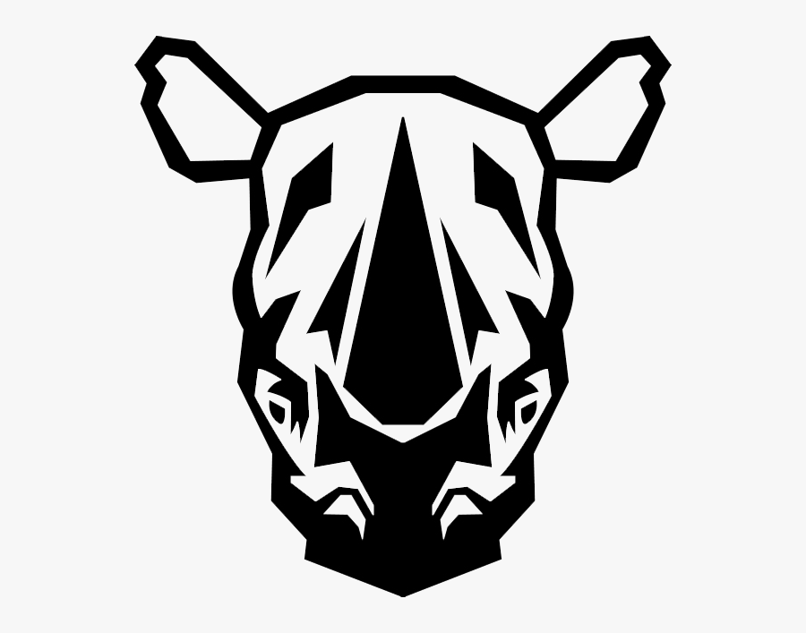 Rhino Black And White Logo, Transparent Clipart