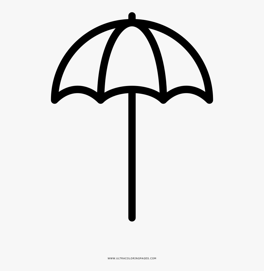 Beach Umbrella Png -beach Umbrella Coloring Page - Transparent Background Rain Umbrella Emoji, Transparent Clipart