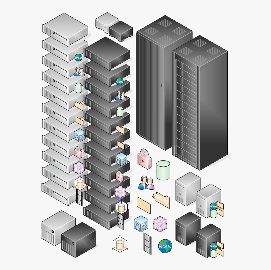 Sample Of Gallery Shapes - Visio Data Centre Stencils, Transparent Clipart