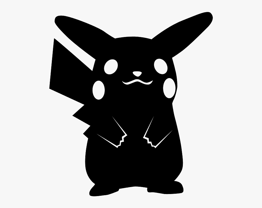 Silhouette Pikachu, Transparent Clipart