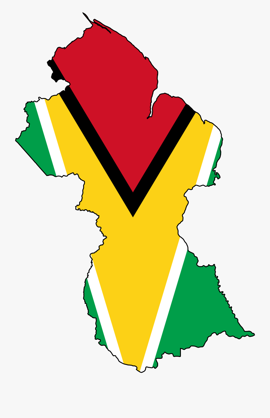 Guyana Flag And Map, Transparent Clipart