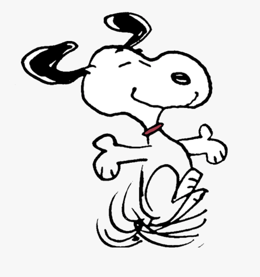 Snoopy Happy Dance Animation August 10 Happy Birthday - Famous Cartoons Black White, Transparent Clipart