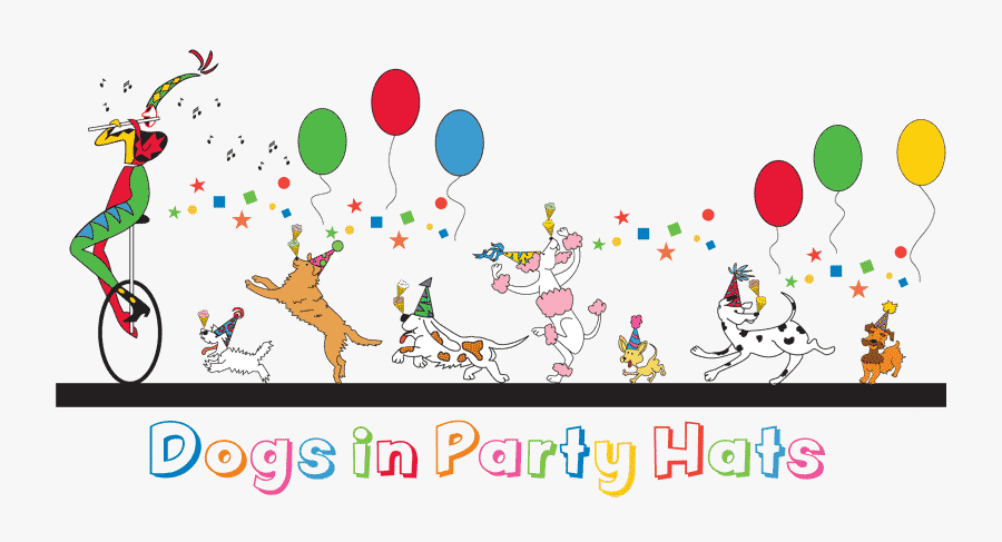 Dogs In Party Hats, Transparent Clipart