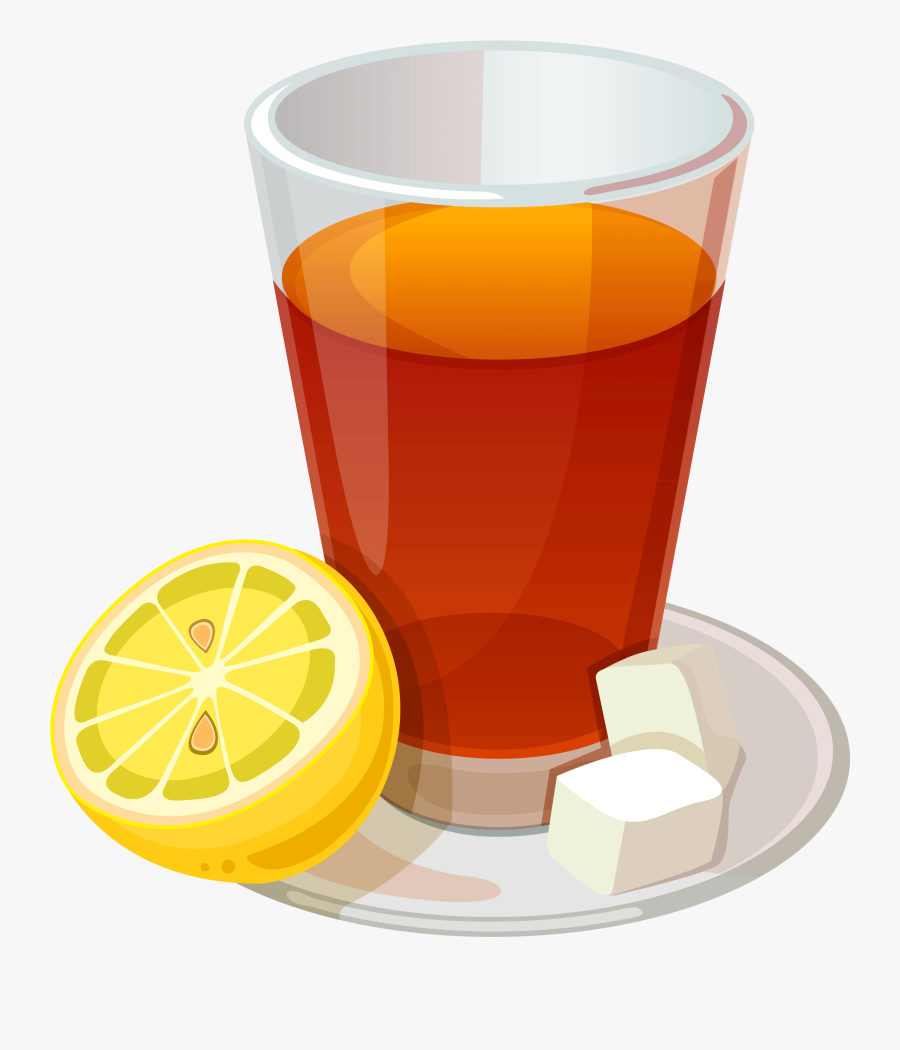 Cup Of Tea And Lemon Png Vector Clipart Picture - Ice Tea Clip Art, Transparent Clipart