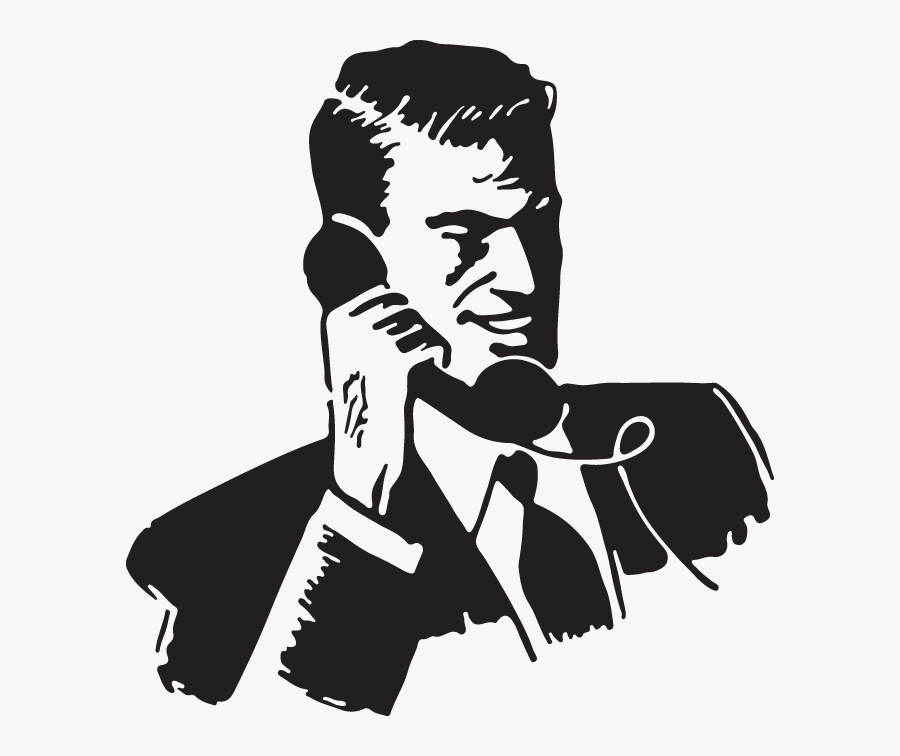 Clip Art Office Drawing - Man On Phone Clipart, Transparent Clipart