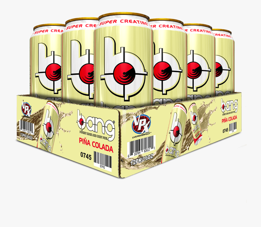 Bang Pina Colada Energy Drink 16 Oz Cans - Bang Rainbow Unicorn 16 Oz 12 Pack, Transparent Clipart