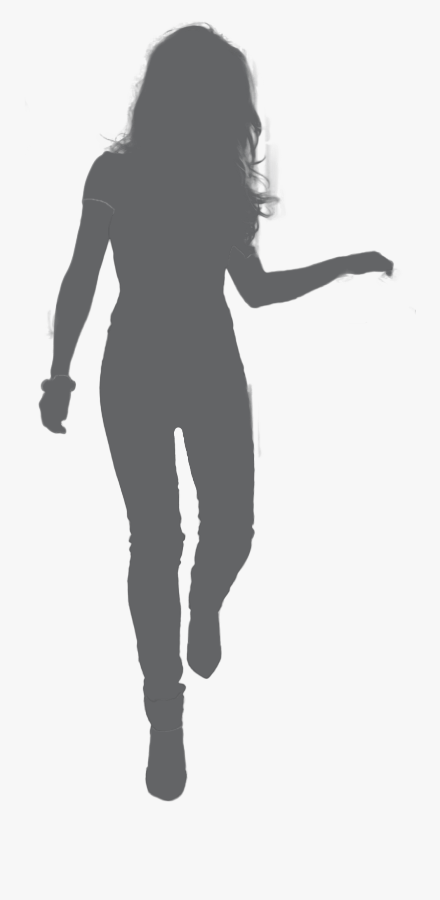 Silhouette Of Woman Walking, Transparent Clipart