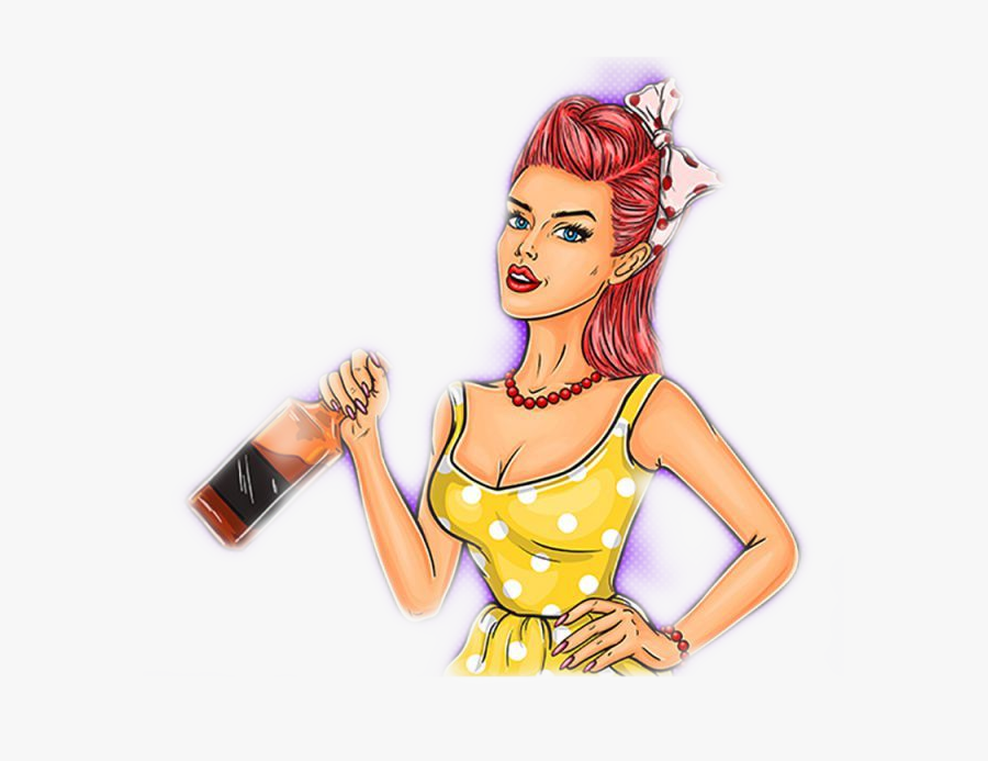 #pinup #girl #popart - Illustration, Transparent Clipart