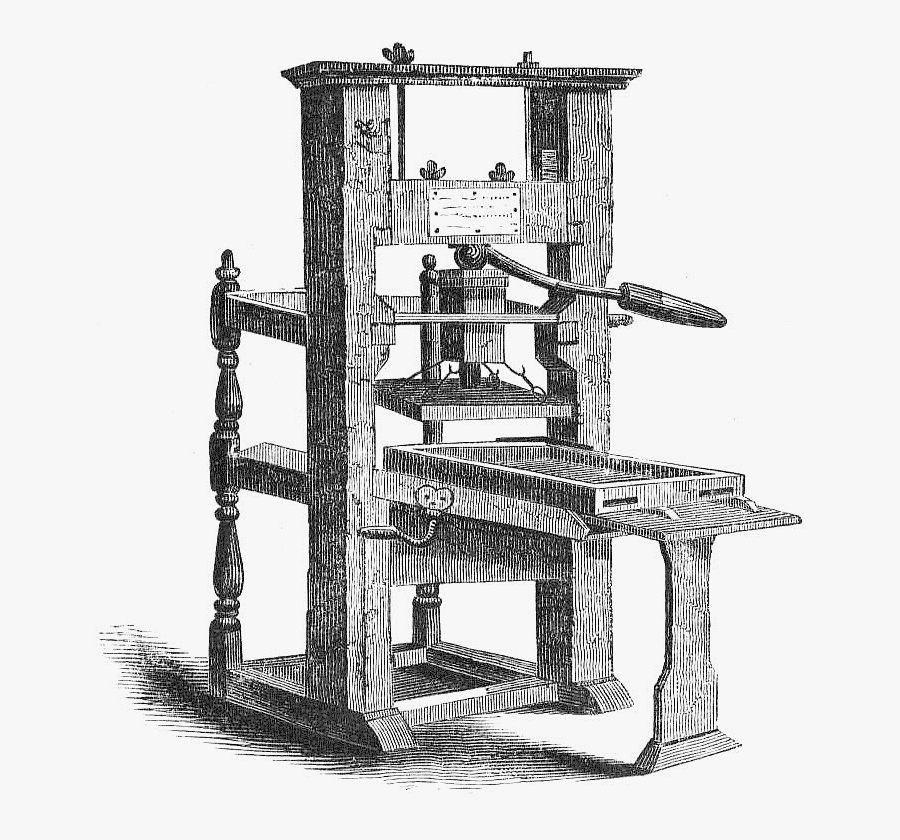 Johannes Gutenberg Printing Press Ink, Transparent Clipart
