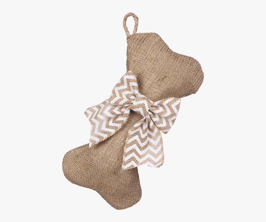 Mini-bone Natural Burlap Stocking With Optional Bow - Woolen, Transparent Clipart