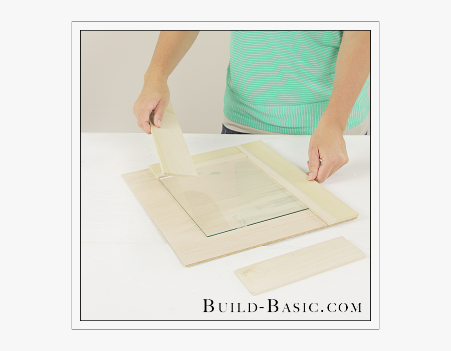 Diy Burlap Picture Frame By Build Basic Step - Plywood, Transparent Clipart