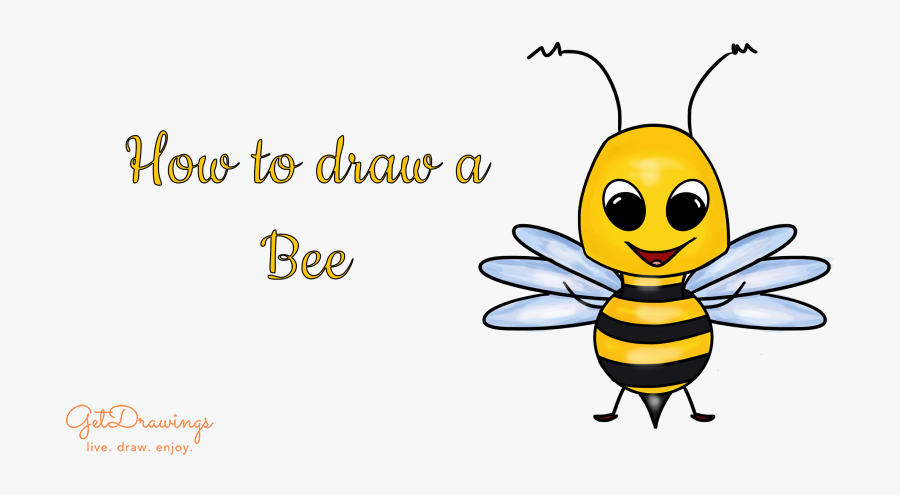 How To Draw A Bee - Honeybee, Transparent Clipart