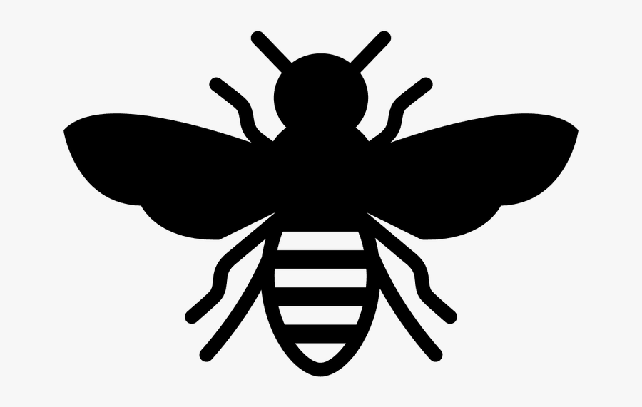 European Dark Bee Insect Stencil Honey Bee - Bee Png Black And White