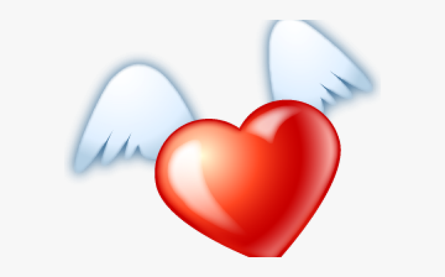 Wings Heart Cliparts - Flying Heart Gif Png, Transparent Clipart