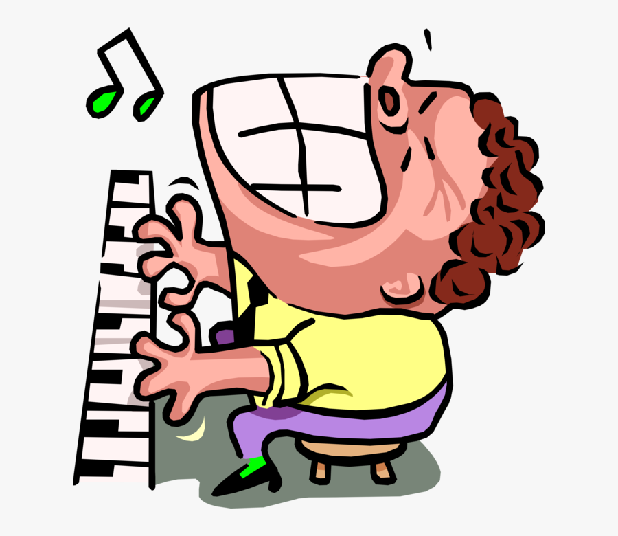 Transparent Man Playing Piano Clipart - Piano Man Cartoon, Transparent Clipart