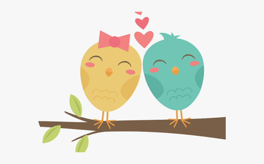 Transparent Vintage Love Birds Clipart - Bird Png Cartoon, Transparent Clipart