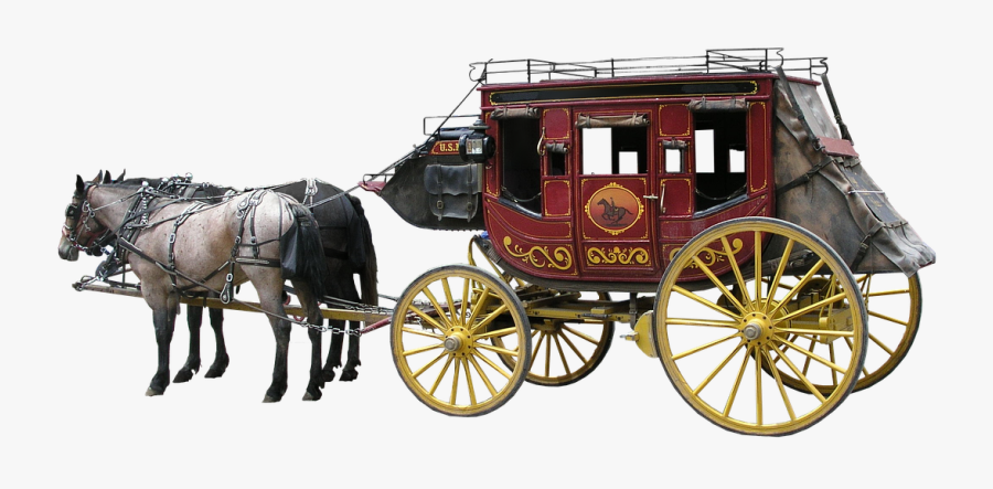 Stagecoach Isolated Horse Free Picture - Horse-drawn Vehicle, Transparent Clipart