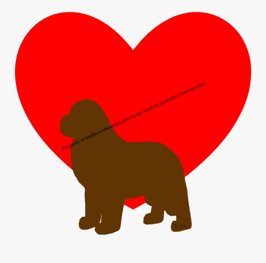 Brown Newfoundland Dog Heart Pattern - Heart, Transparent Clipart