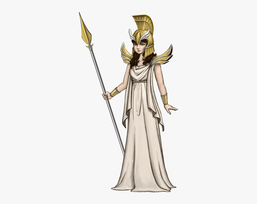 Greek Goddess Athena Cartoon, Transparent Clipart