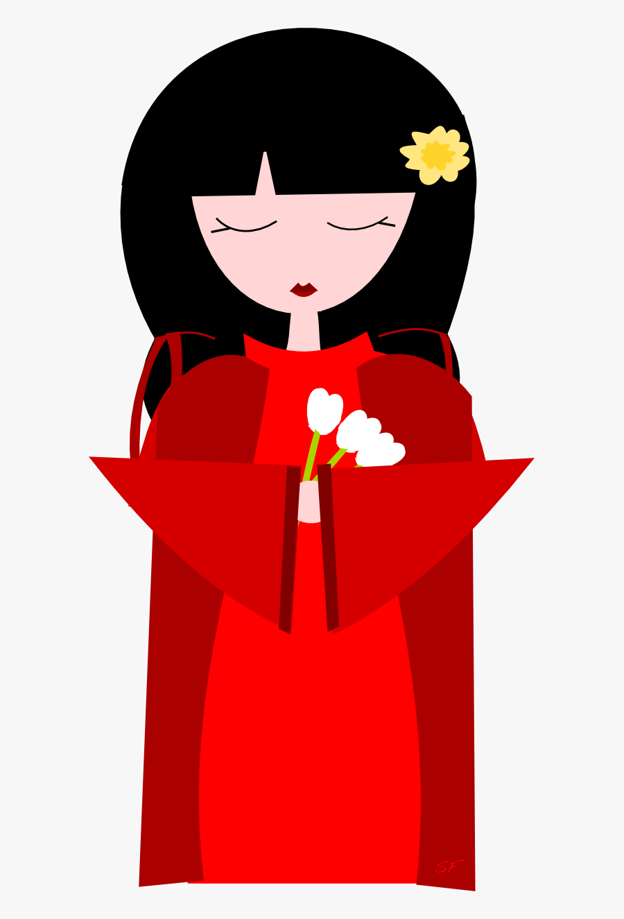 Transparent Japanese Girl Png - Kokeshi, Transparent Clipart