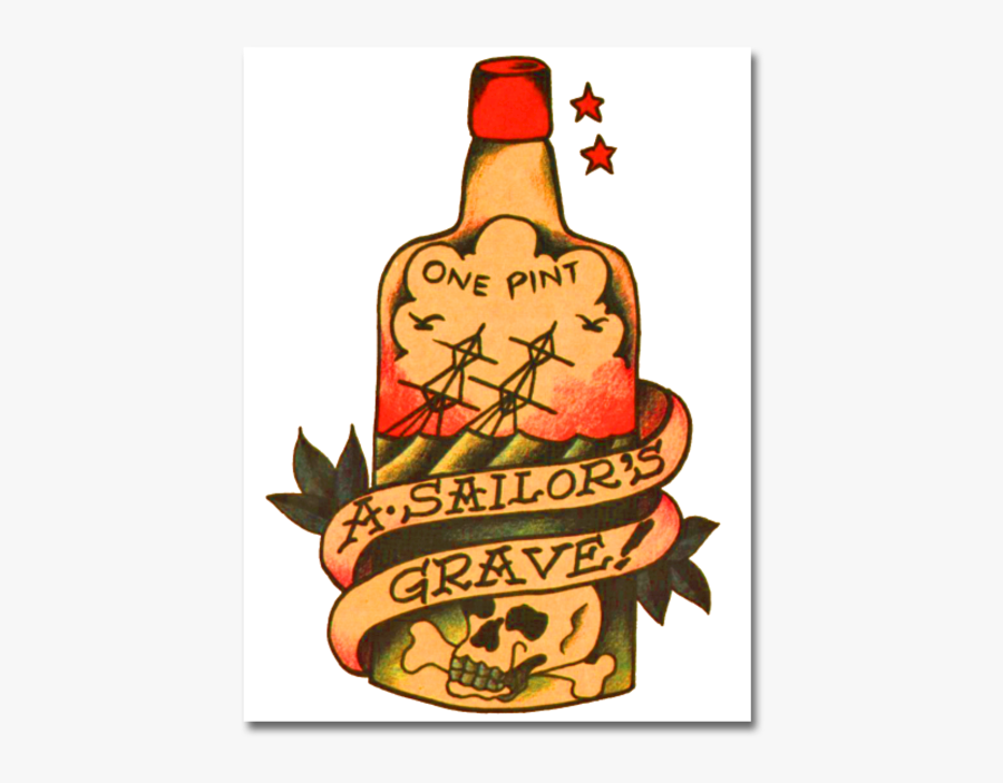 Sailor Grave Tattoo - Sailor Jerry Rum Tattoo, Transparent Clipart