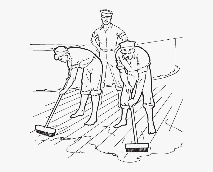 Scrubbing The Poop Deck, Transparent Clipart