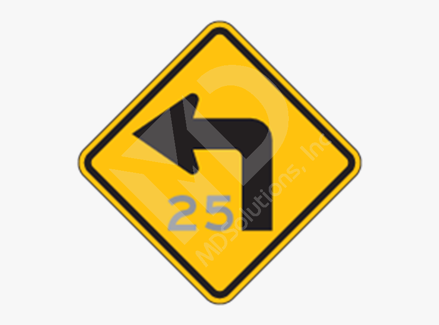 Blank Construction Sign Clip Art - Traffic Signs Left Turn, Transparent Clipart