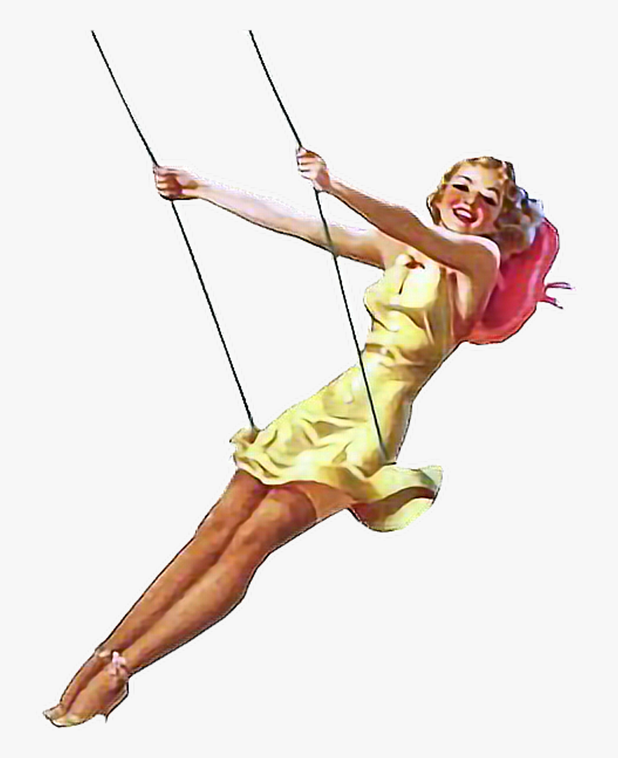 Pinup Swing Woman Vintage - Just A Swingin Gif, Transparent Clipart