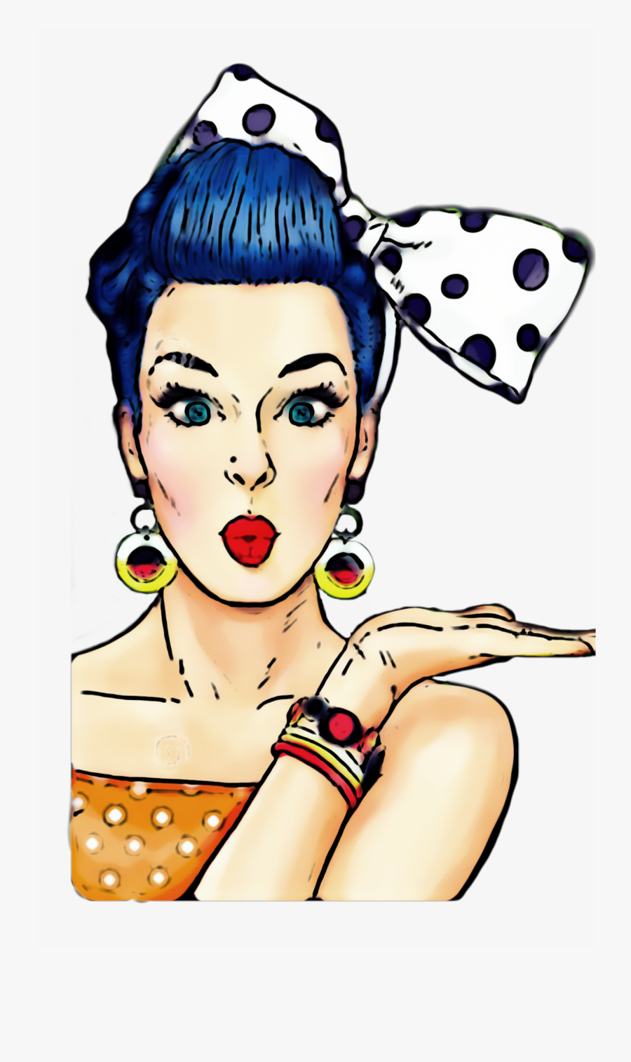 #donna #volto #pinup @roxxoblog - Pop Art Woman Png, Transparent Clipart