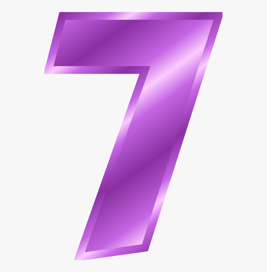 Seven Number 7 Purple, Transparent Clipart