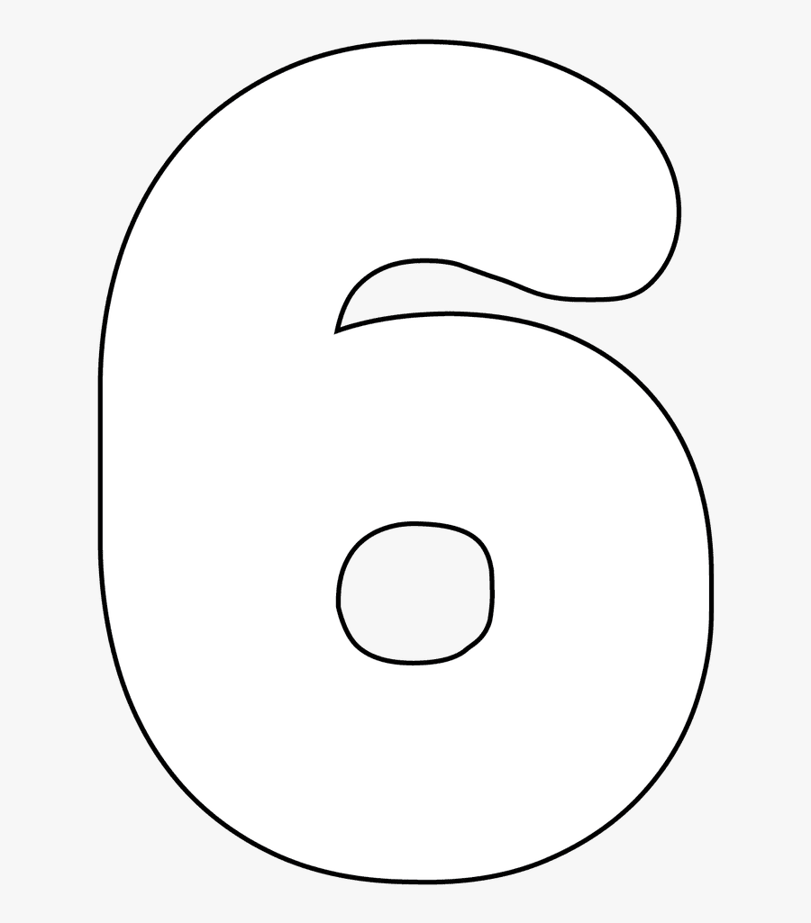 Number Clipart Printable - Printable Stencil For Number 6, Transparent Clipart