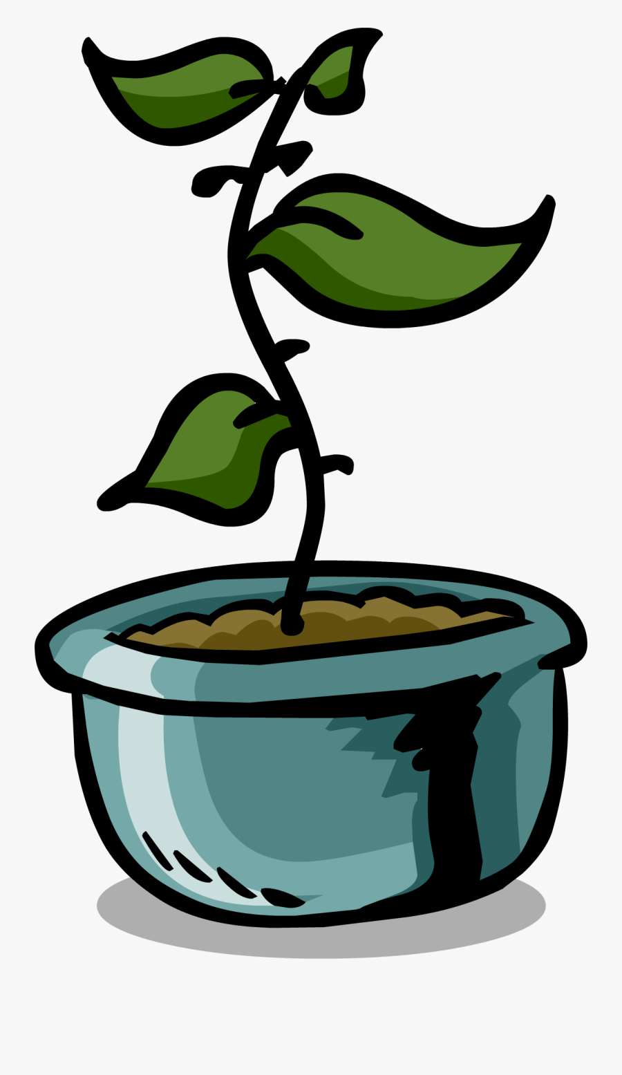 Transparent Growing Plant Clipart - Club Penguin Flower Pot, Transparent Clipart