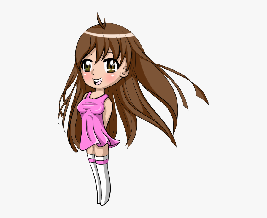 Cute Little Chibi Girl Colored By Rosebugdesigns - Anime Girl Brown Hair Clip, Transparent Clipart