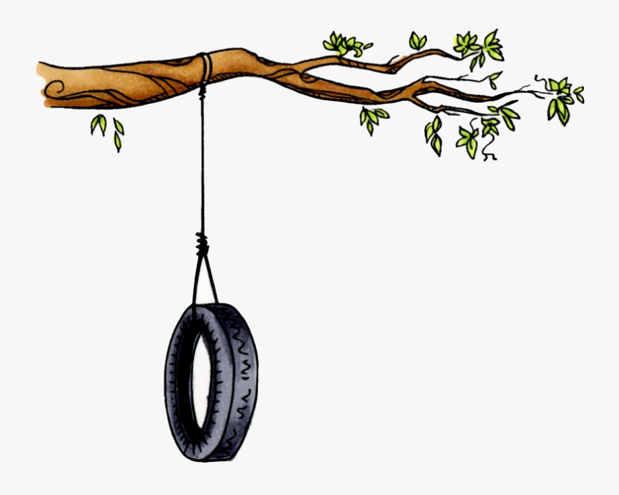 Tree With Tire Swing 1106-02 - Tree With Tire Swing, Transparent Clipart