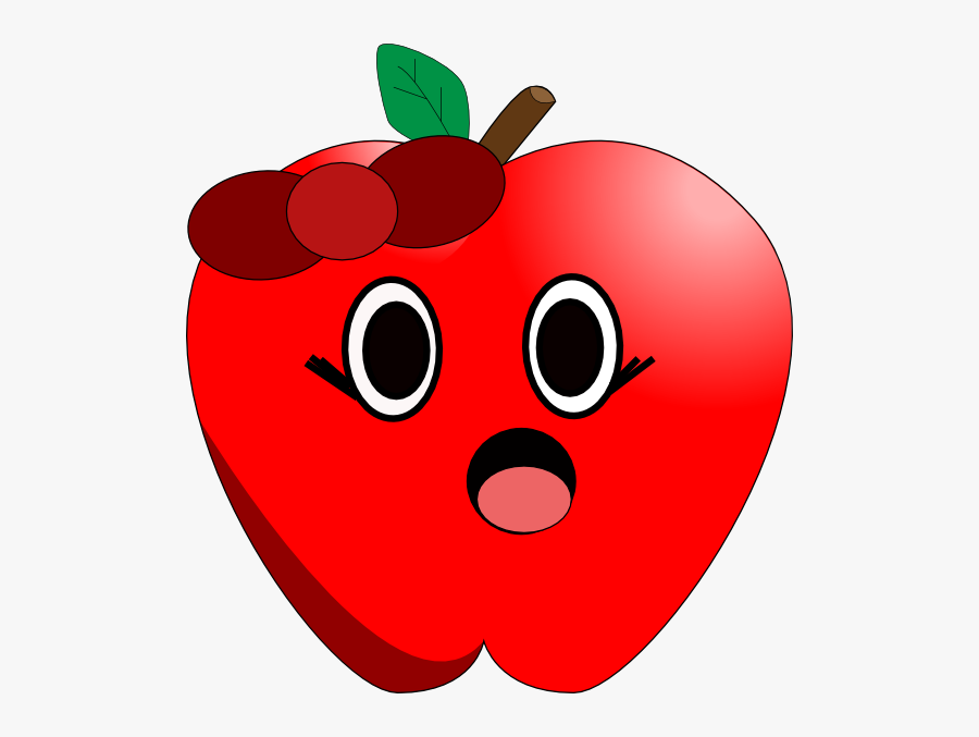 Apple With Eyes And Mouth, Transparent Clipart